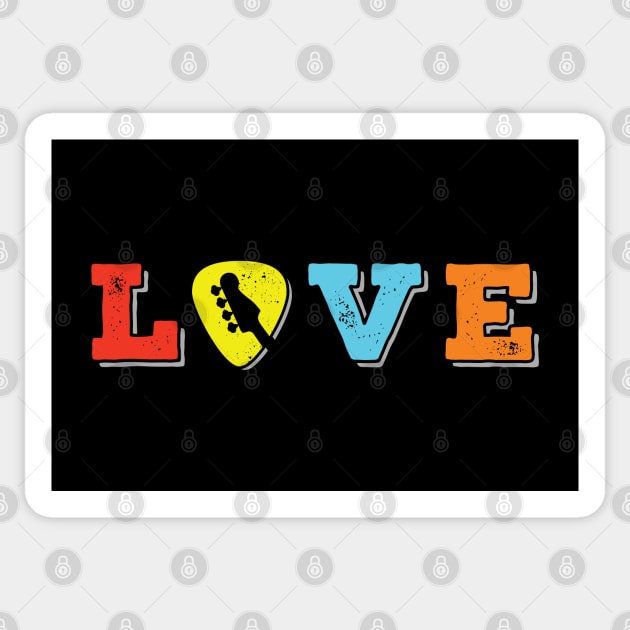 Love Bass Guitar Pick Colorful Theme Sticker by nightsworthy